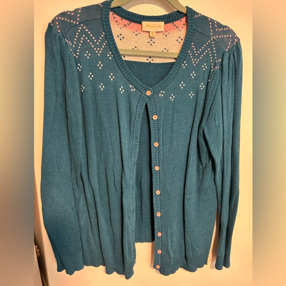 ModCloth cardigan with pink buttons